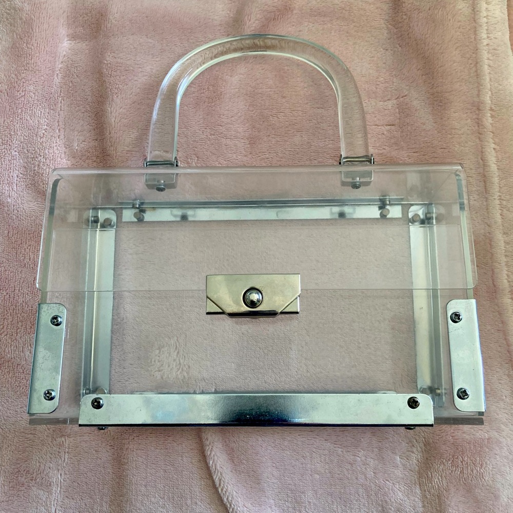 Vintage 1950’s - 60’s Clear Lucite Purse Xmas